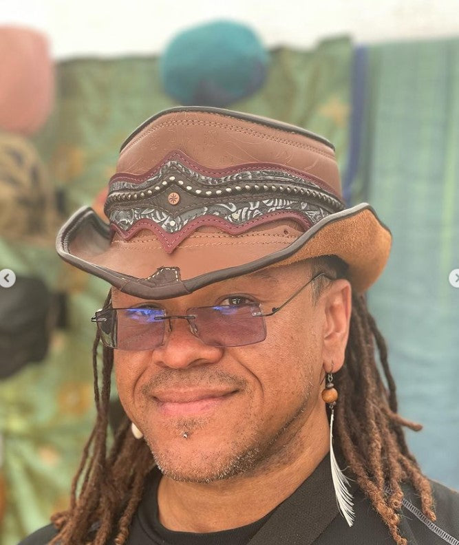 CUSTOM Basic Daunting & Dapper Leather Top Hat with Crown Detail fro TONY - Astral Chrysalis Designs