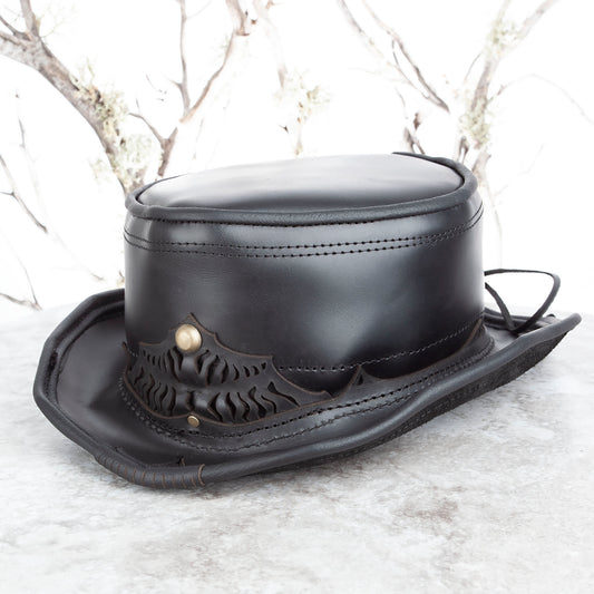 Basic Daunting & Dapper Leather Top Hat | Black (Copy) - Astral Chrysalis Designs