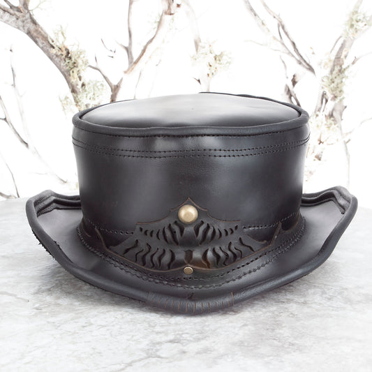 Basic Daunting & Dapper Leather Top Hat | Black (Copy) - Astral Chrysalis Designs
