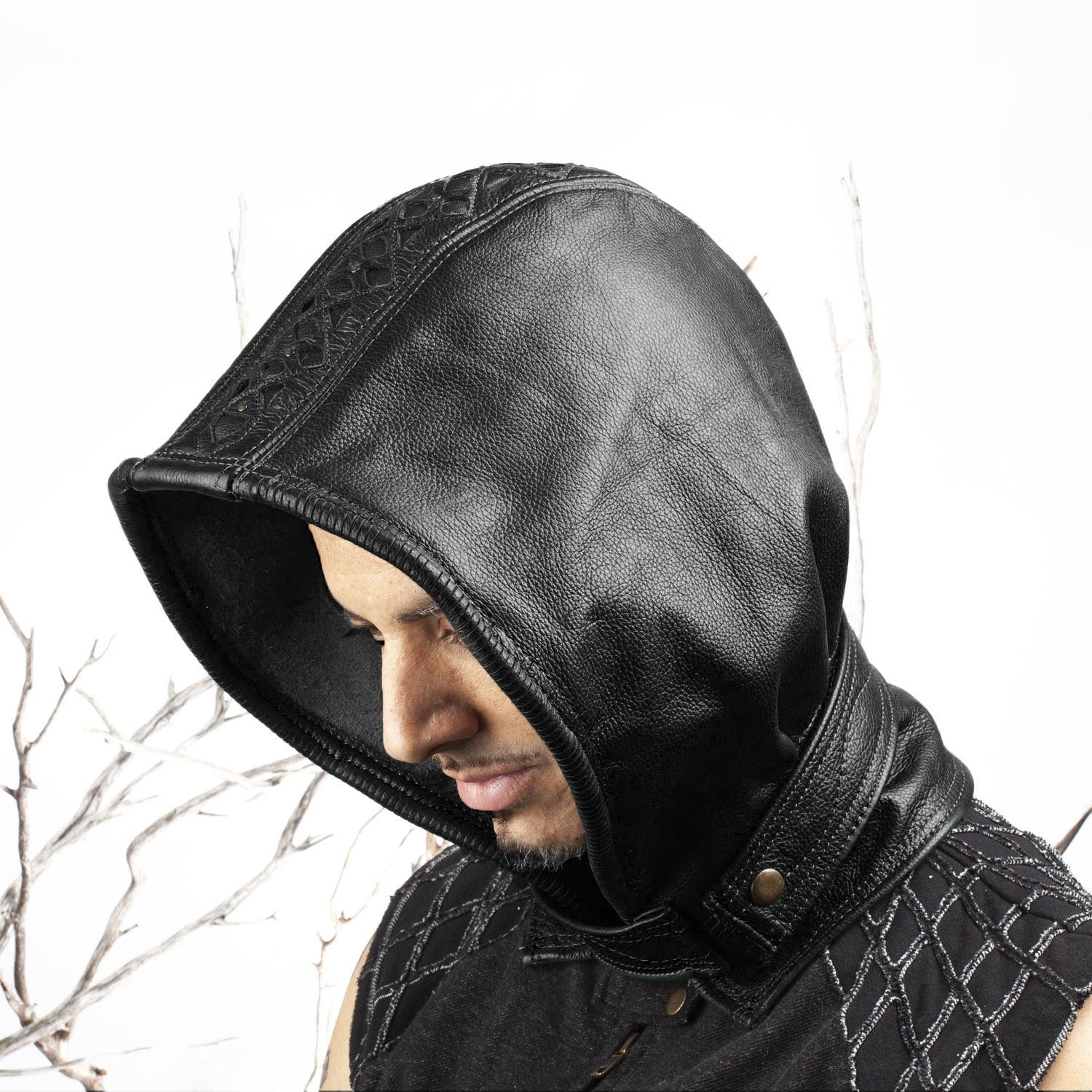 Mystic Leather Hood - Astral Chrysalis Designs