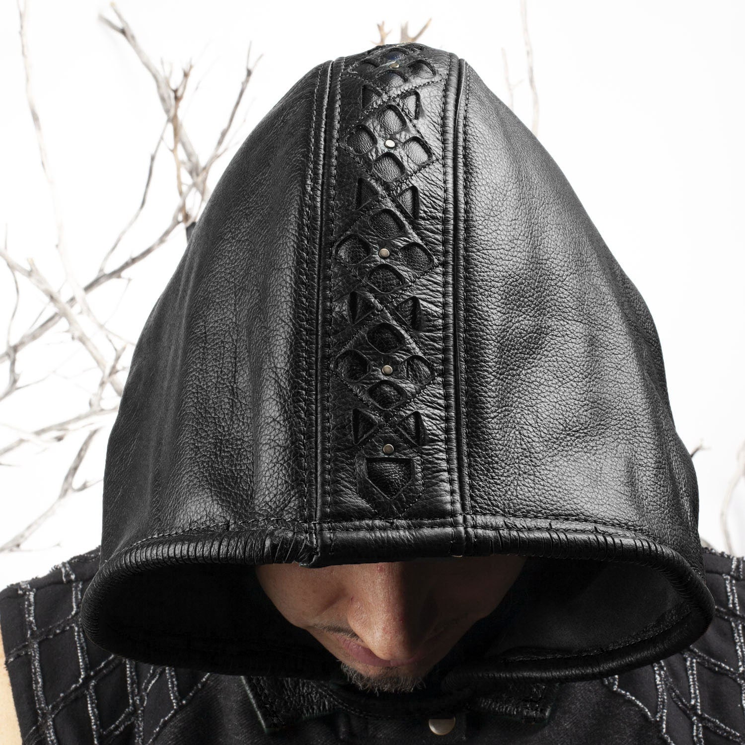 Mystic Leather Hood - Astral Chrysalis Designs