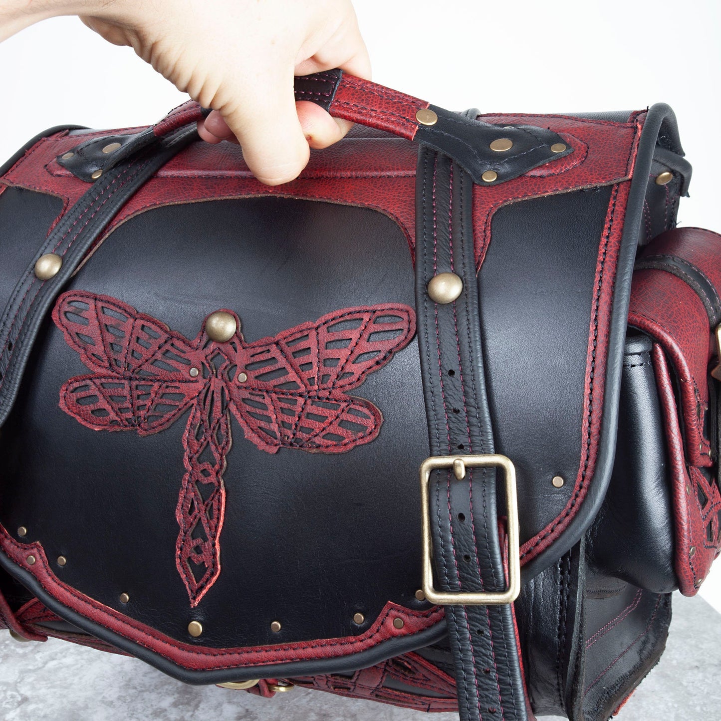 Odonata Motorcycle Saddle Bag | Made To Order - Astral Chrysalis Designs