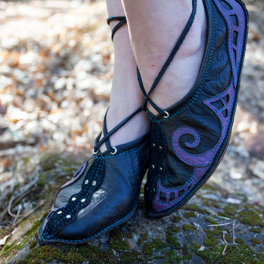 The Sylvan Step Leather Elven Flats | Made To Order - Astral Chrysalis Designs
