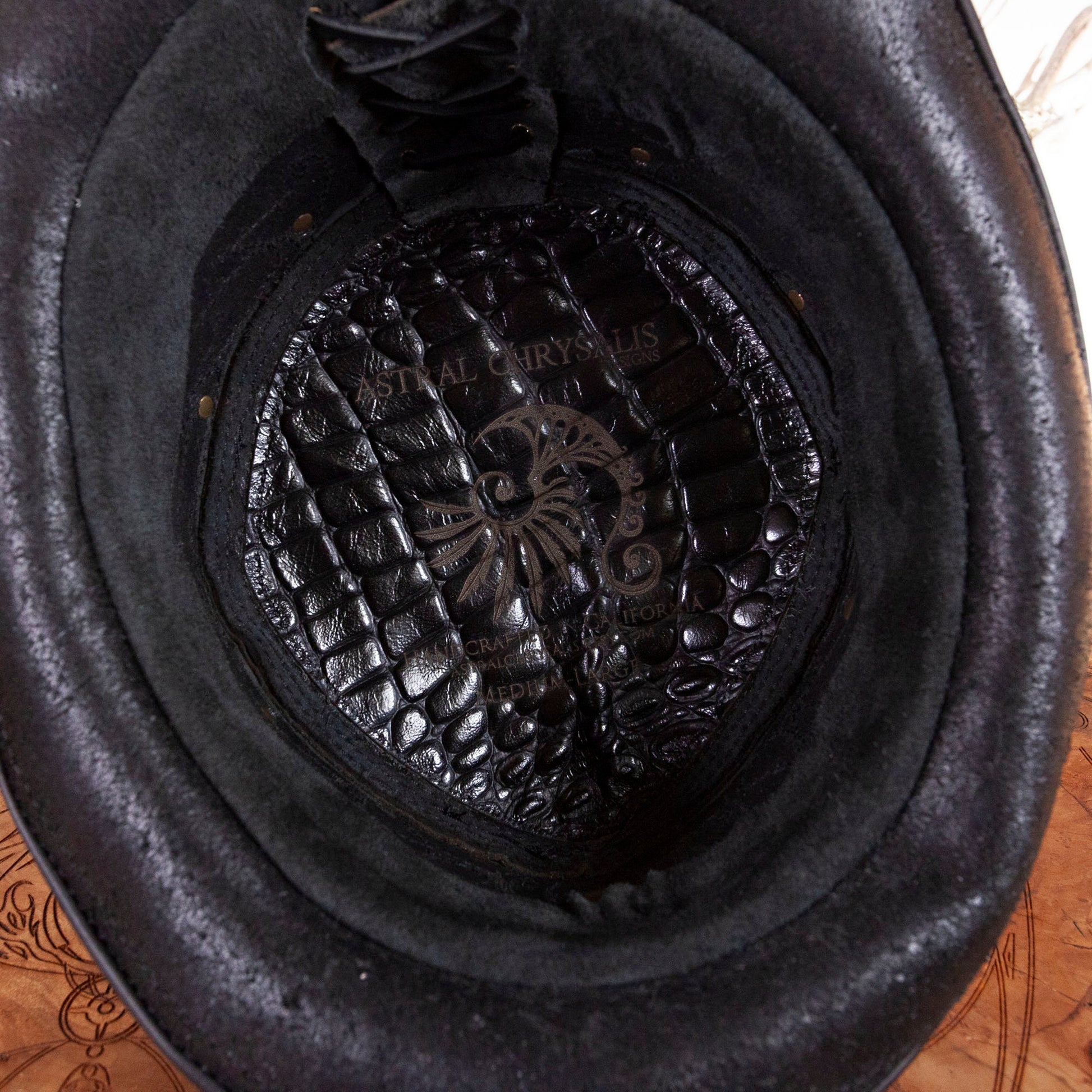 Daunting & Dapper Leather Classic Short Top Hat | Black - Astral Chrysalis Designs