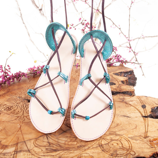 Oasis Leather Sandals | Made-To-Order - Astral Chrysalis Designs