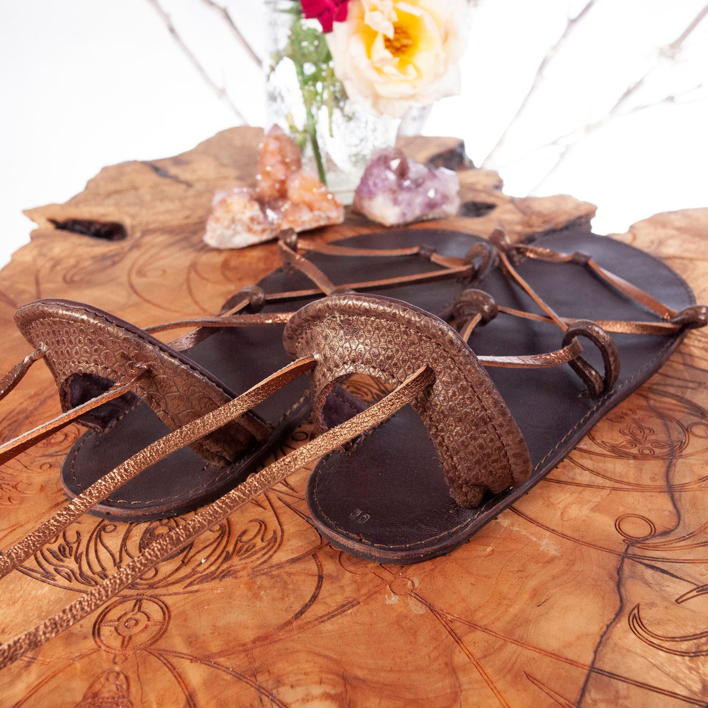 Bella Caribe Leather Sandals | Made-To-Order - Astral Chrysalis Designs