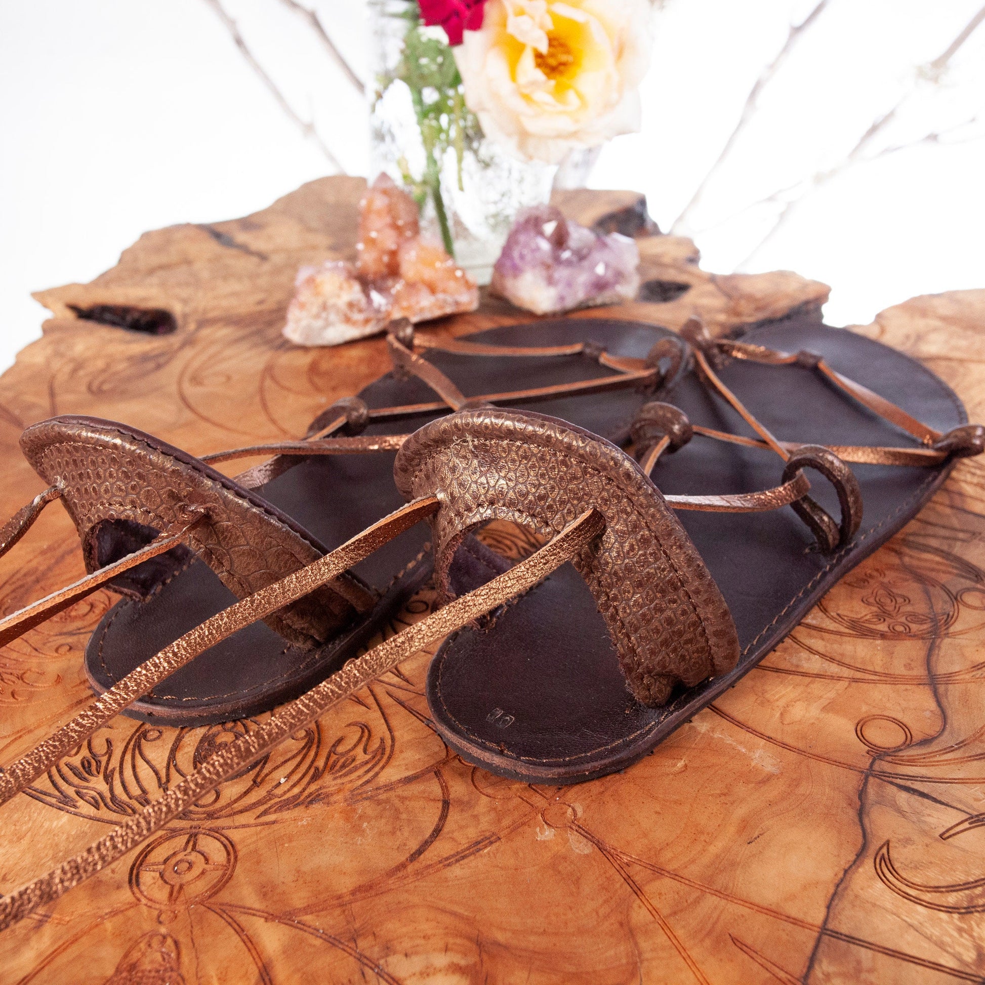 Bella Caribe Leather Sandals | Made-To-Order - Astral Chrysalis Designs