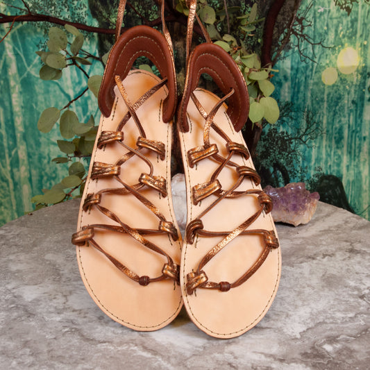 Athena Sandals | Custom Order | Leather Goodess Style Sandals