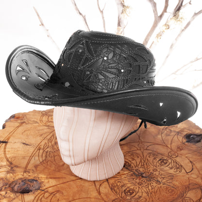 Windrider Leather Cowboy Pirate & Cowboy Hat | Black | Made To Order - Astral Chrysalis Designs