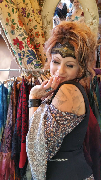 Leather Nebula Crown | Black - Astral Chrysalis Designs