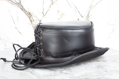 Basic Daunting & Dapper Leather Top Hat | Black (Copy) - Astral Chrysalis Designs