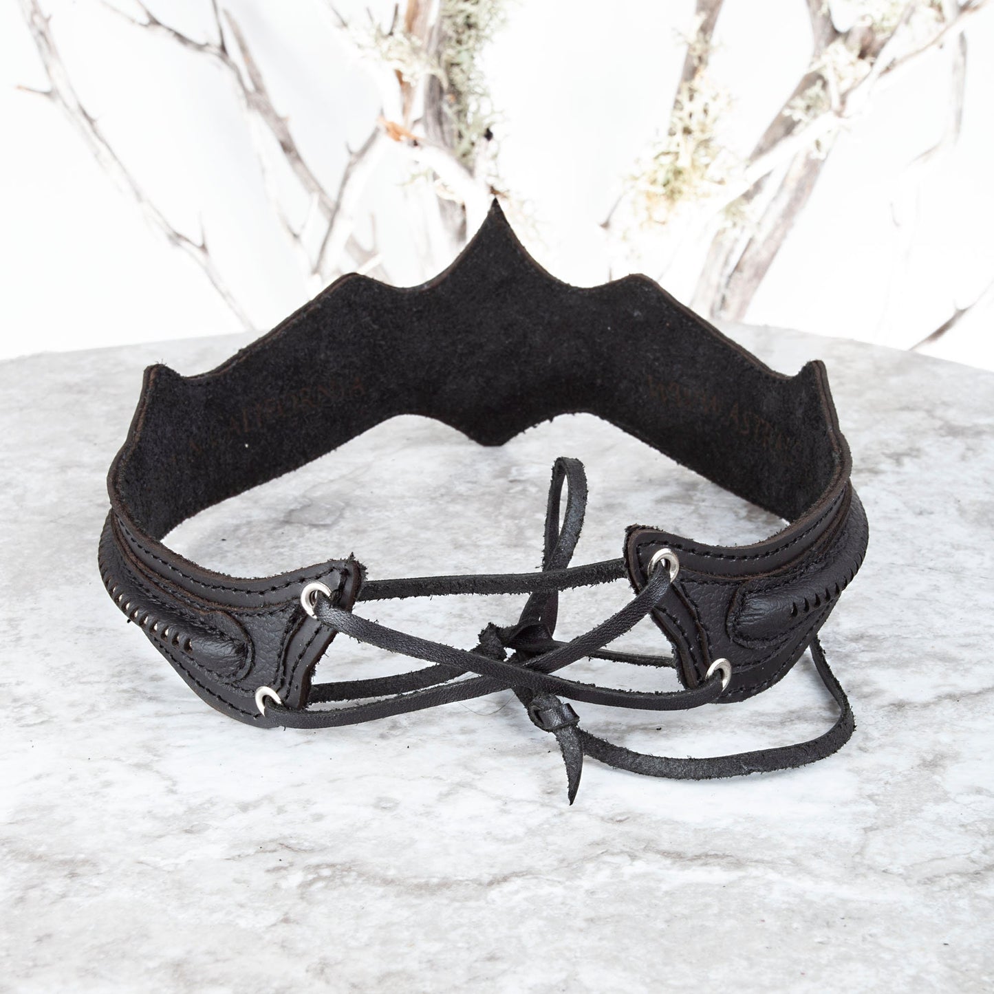 Leather Nebula Crown | Black