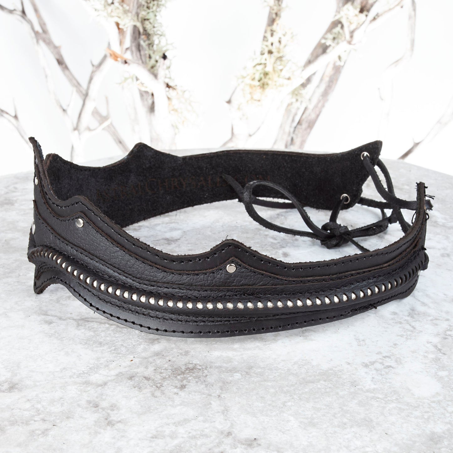 Leather Nebula Crown | Black