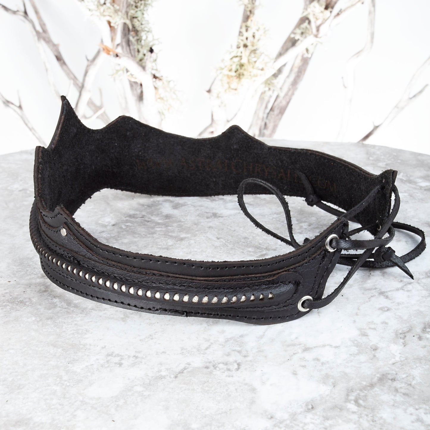 Leather Nebula Crown | Black