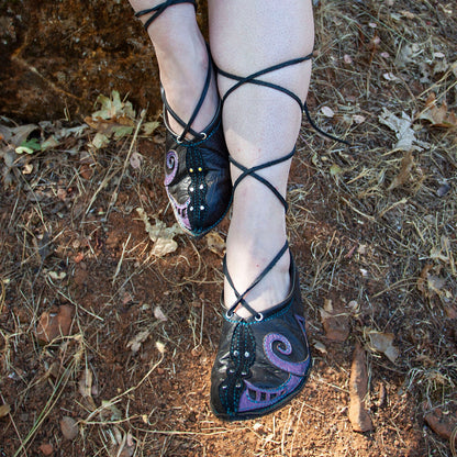 The Sylvan Step Leather Elven Flats | Made To Order - Astral Chrysalis Designs
