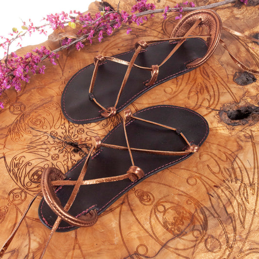 Size 7, IN STOCK, Bella Caribe, Oasis, Grecian Sandals, Leather Sandals, Sandals, Greek Sandals, Goddess Sandals, Barefoot Sandals, EU 37 - Astral Chrysalis Designs