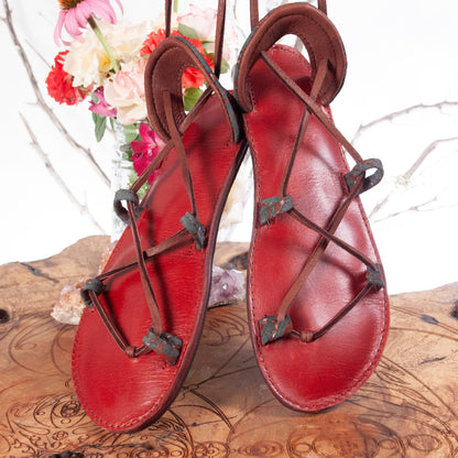 Bella Caribe Leather Sandals | Size 9 | In-Stock - Astral Chrysalis Designs