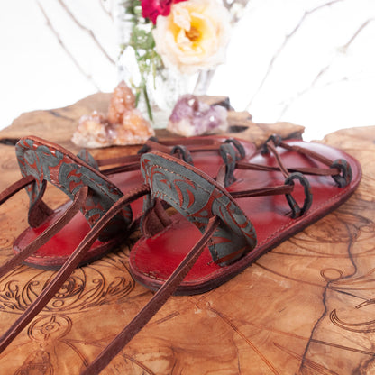 Bella Caribe Leather Sandals | Size 9 | In-Stock - Astral Chrysalis Designs